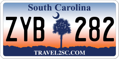 SC license plate ZYB282