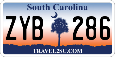 SC license plate ZYB286