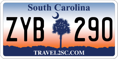 SC license plate ZYB290