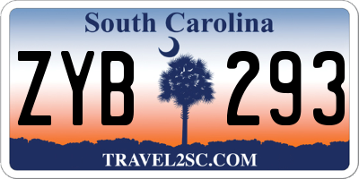 SC license plate ZYB293