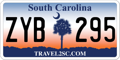 SC license plate ZYB295