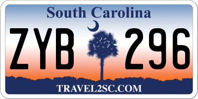 SC license plate ZYB296