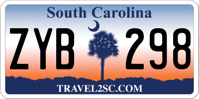 SC license plate ZYB298