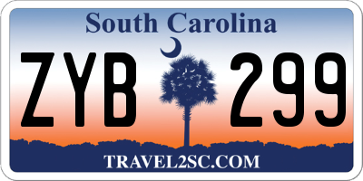 SC license plate ZYB299
