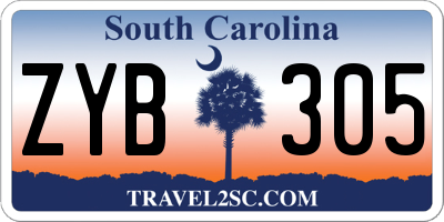 SC license plate ZYB305