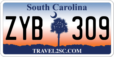 SC license plate ZYB309