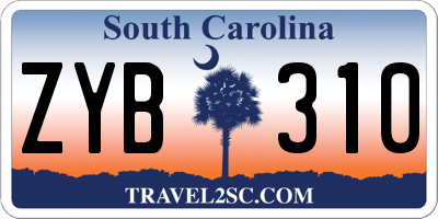 SC license plate ZYB310