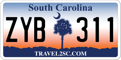 SC license plate ZYB311