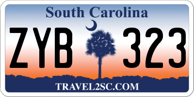 SC license plate ZYB323