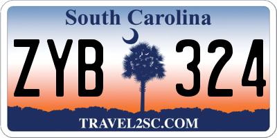 SC license plate ZYB324