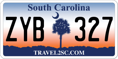 SC license plate ZYB327