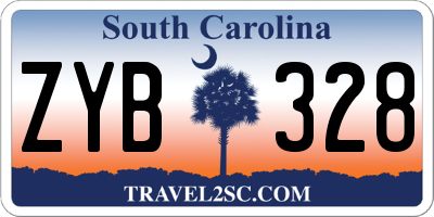 SC license plate ZYB328