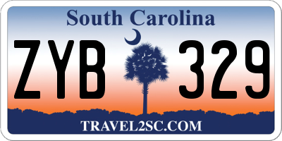 SC license plate ZYB329
