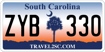 SC license plate ZYB330