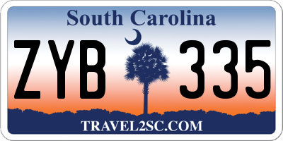 SC license plate ZYB335