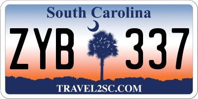 SC license plate ZYB337