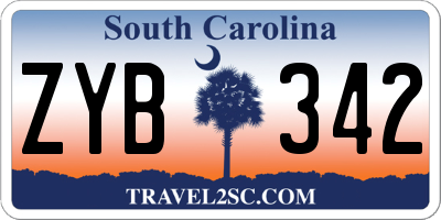 SC license plate ZYB342