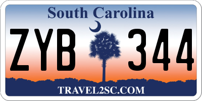 SC license plate ZYB344