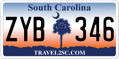 SC license plate ZYB346