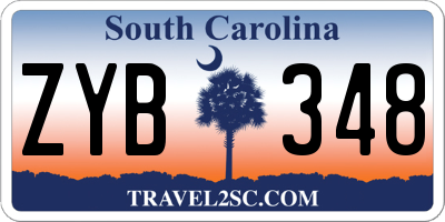 SC license plate ZYB348