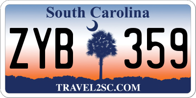 SC license plate ZYB359