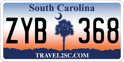 SC license plate ZYB368