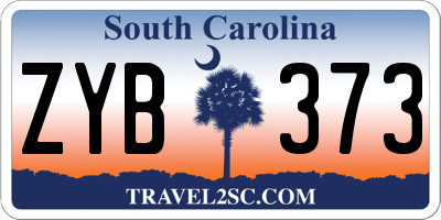 SC license plate ZYB373