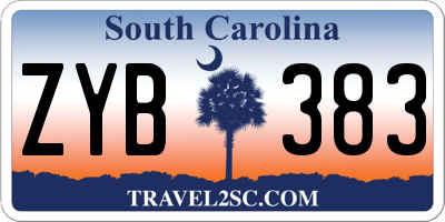SC license plate ZYB383
