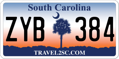 SC license plate ZYB384