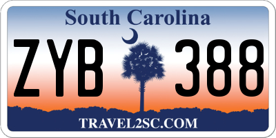 SC license plate ZYB388