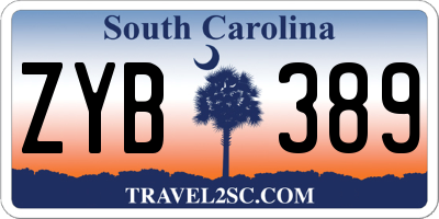 SC license plate ZYB389