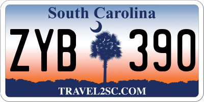 SC license plate ZYB390