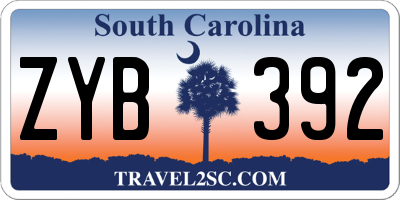 SC license plate ZYB392