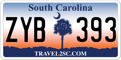 SC license plate ZYB393