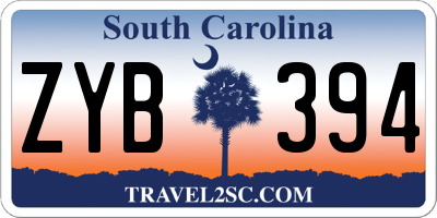 SC license plate ZYB394