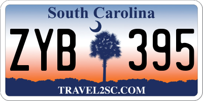SC license plate ZYB395