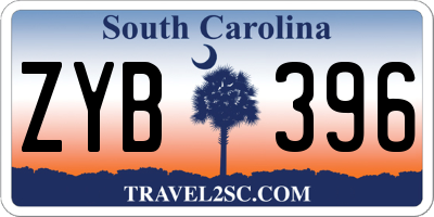 SC license plate ZYB396