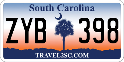 SC license plate ZYB398