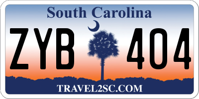 SC license plate ZYB404