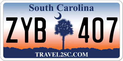 SC license plate ZYB407
