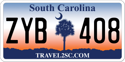 SC license plate ZYB408