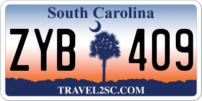 SC license plate ZYB409