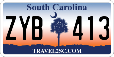 SC license plate ZYB413