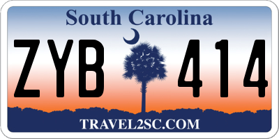SC license plate ZYB414
