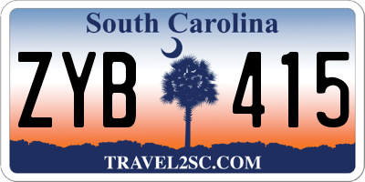 SC license plate ZYB415