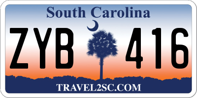 SC license plate ZYB416