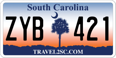 SC license plate ZYB421