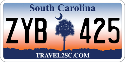 SC license plate ZYB425