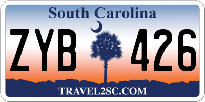 SC license plate ZYB426