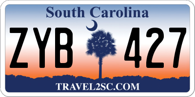 SC license plate ZYB427